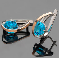 Срібні сережки 925 проби з золотом арт. 461с