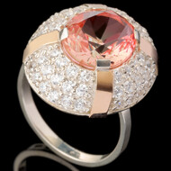 Срібне кільце 925 проби з золотом арт. 552к