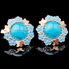 Срібні сережки 925 проби з емаллю арт. 600с